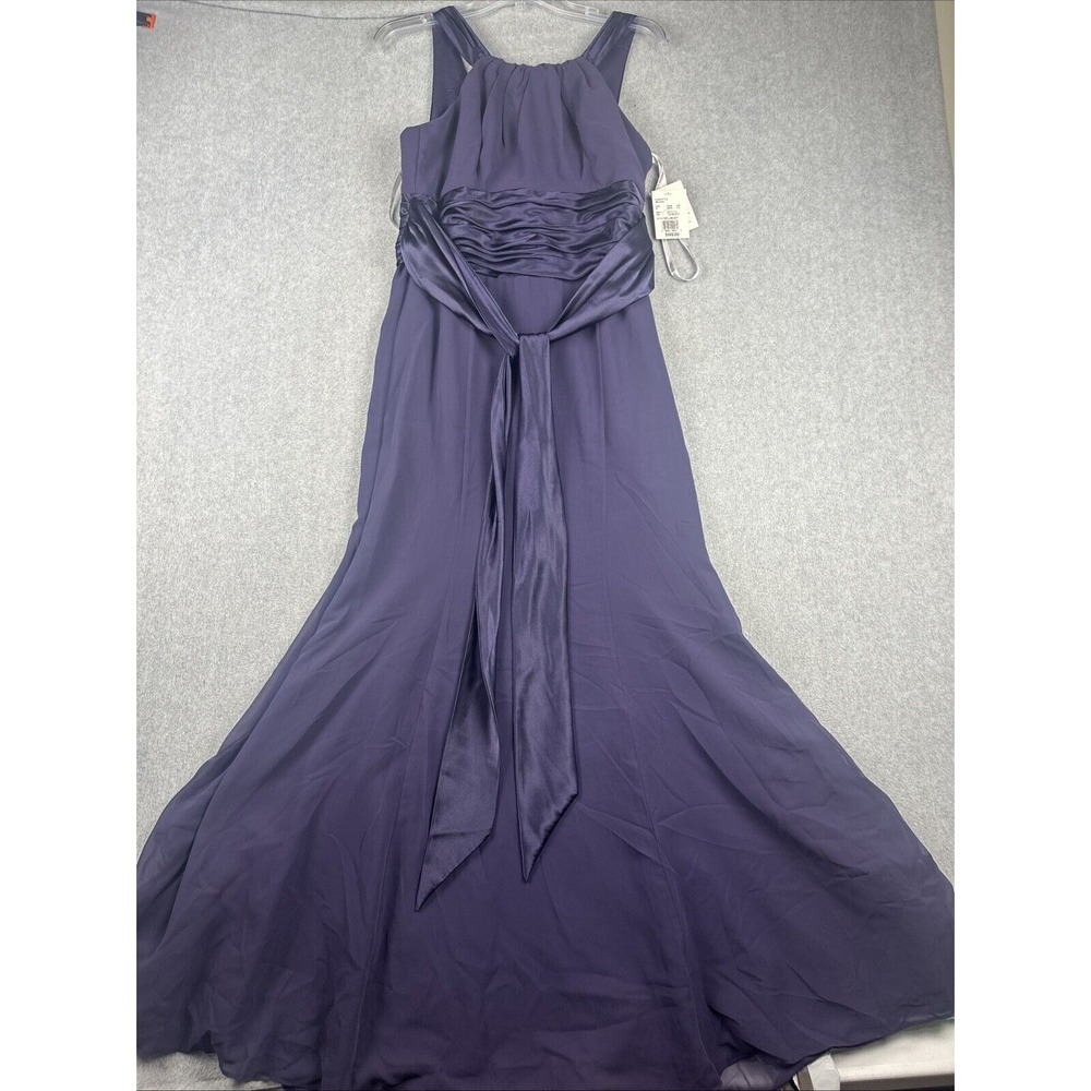 David's Bridal Dress Womens 10 Ruffle Sleeveless Halter Wedding Long NWT $149